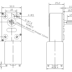 Turbo Metal Gear Worm Motor (6V 40RPM 10kg/cm)