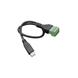 5-Pin Type-C Male to Solderless Terminal Power Cable (30cm, 5V 2A Output)