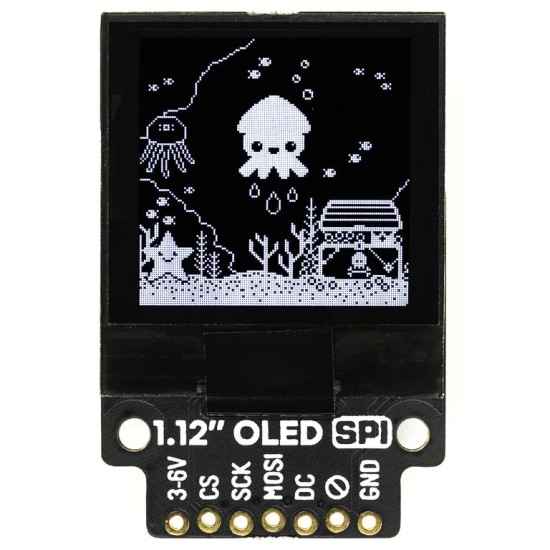 1.12" Mono OLED (128x128, white/black) Breakout (SPI)