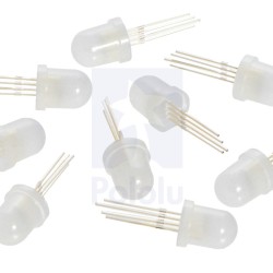 Addressable Through-Hole 5mm RGB LED with Diffused Lens, WS2811 Driver (10-Pack)