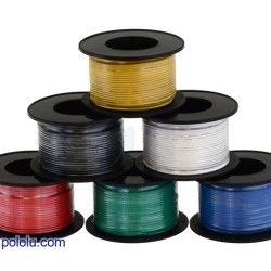 Stranded Wire: Black, 22 AWG, 50 Feet