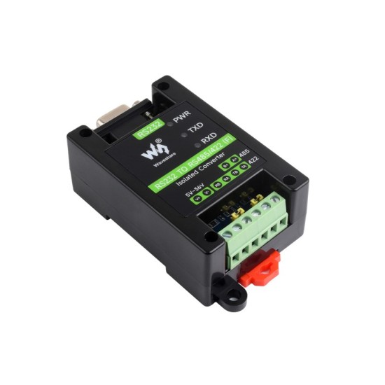 RS232 To RS485/422 Active Digital isolated Converter, Onboard Original SP3232EEN and SP485EEN Chips, Options for RS232 DB9 Male / Female port