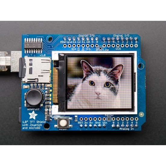 Adafruit 1.8" Color TFT Shield w/microSD and Joystick