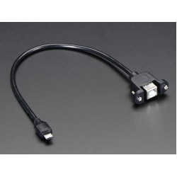 Panel Mount USB Cable - B Female to Micro-B Male