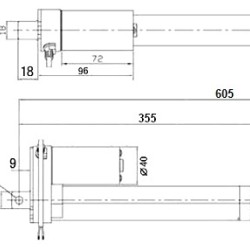Linear Actuator IP54 250mm 12V 1.5cm/s 50Kg