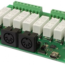 MIDI-RLY08 - 8 relay, 0 dimmer