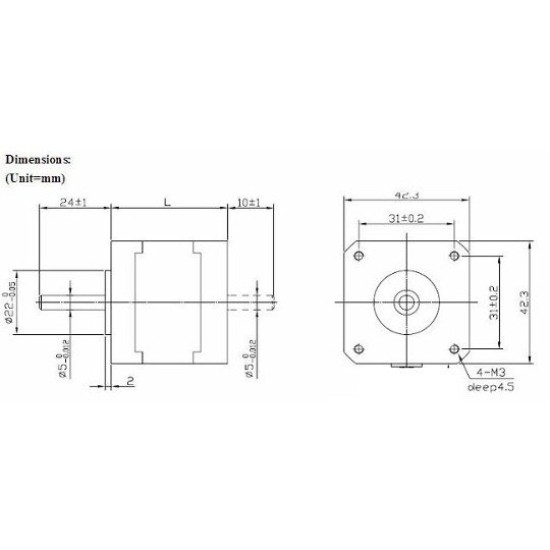 Stepper Motor - NEMA 42HB34F08AB