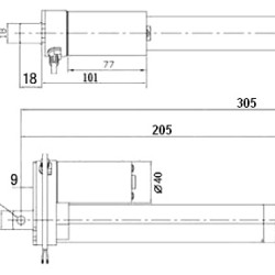 Linear Actuator IP54 100mm 12V 0.32cm/s 150Kg