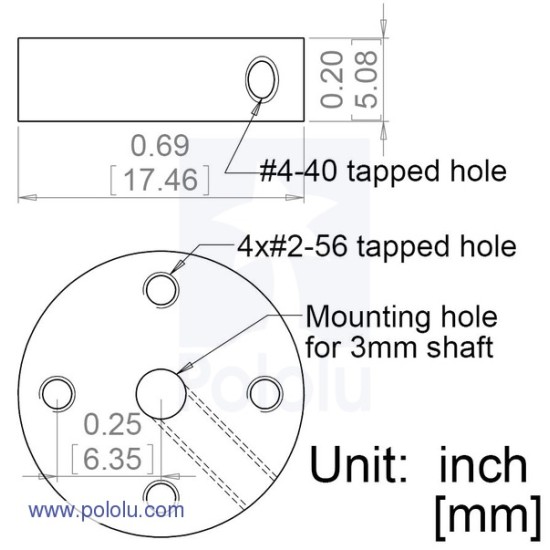 Universal Aluminum Mounting Hub for 3mm Shaft Pair