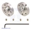 Universal Aluminum Mounting Hub for 6mm Shaft Pair, 4-40 Holes