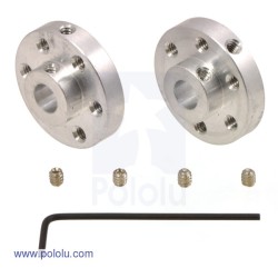 Universal Aluminum Mounting Hub for 6mm Shaft Pair, 4-40 Holes