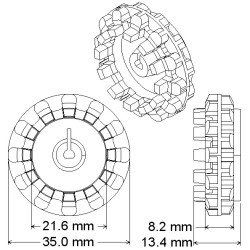 Wheel 42 x19mm (Pair)