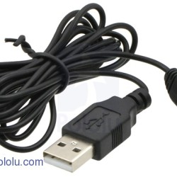 Thin (2mm) USB Cable A to Mini-B (1.8m), Low/Full-Speed Only