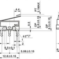 Mini Snap-Action Switch with 13.5mm Lever: 3-Pin, SPDT, 1A