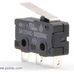 Snap-Action Switch with 16.7mm Lever: 3-Pin, SPDT, 5A