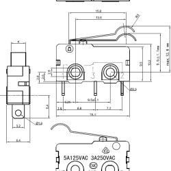 Snap-Action Switch with 15.6mm Bump Lever: 3-Pin, SPDT, 5A