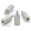 Aluminum Standoff: 0.375" Length, 2-56 Thread, M-F (4-Pack)