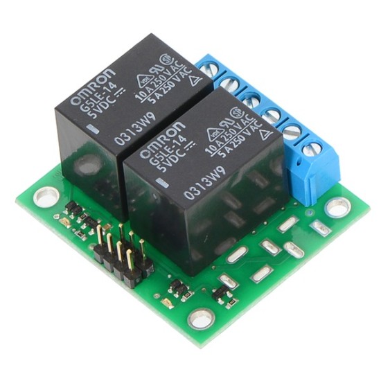 Basic 2-Channel SPDT Relay Carrier with 12VDC Relays (Assembled)