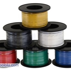 Stranded Wire: Yellow, 26 AWG, 70 Feet (21m)