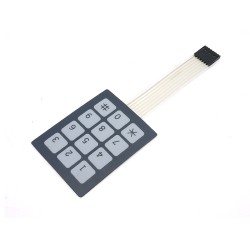 Sealed Membrane 3 x 4 Button Pad with Sticker