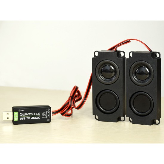 USB Sound Card with 8Ω 5W Speakers for Raspberry Pi / Jetson Nano