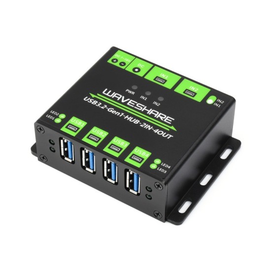 Industrial grade USB HUB, Extending 4x USB 3.2 Ports, Switchable dual hosts, Multi Protections